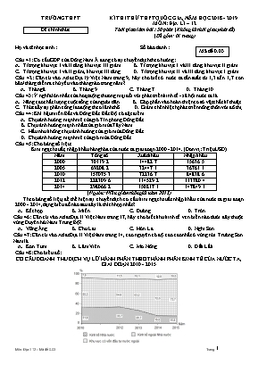 Đề thi thử THPT Quốc gia môn Địa lý - Mã đề 0.03 - Năm học 2018-2019
